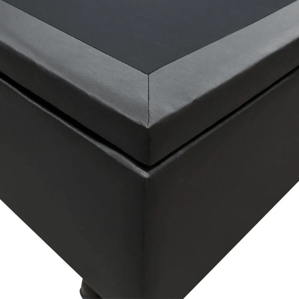 Base Box Baú para Cama Casal 138x188cm Liz S05 Sintético Preto - Mpozenato