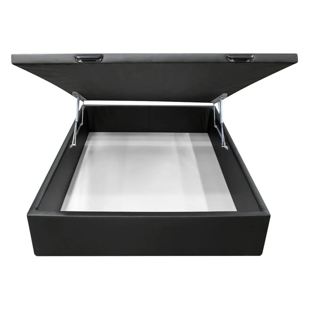 Base Box Baú para Cama Casal 138x188cm Liz S05 Sintético Preto - Mpozenato