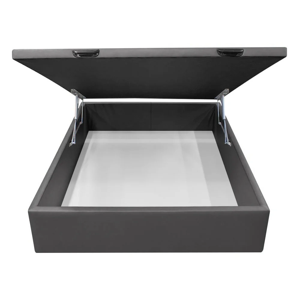 Base Box Baú para Cama Casal 138x188cm Liz S05 Sintético Cinza - Mpozenato