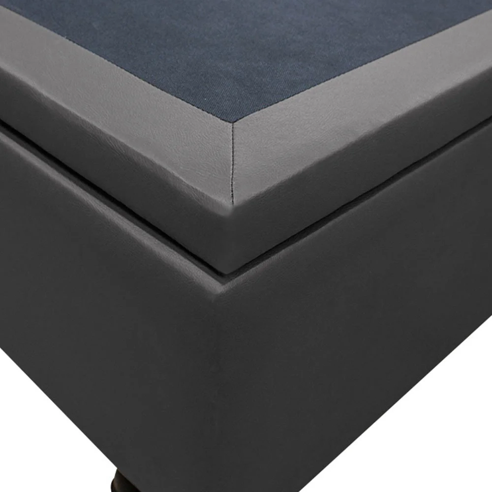 Base Box Baú para Cama Casal King 192x203cm Bipartido Liz S05 Sintético Cinza - Mpozenato
