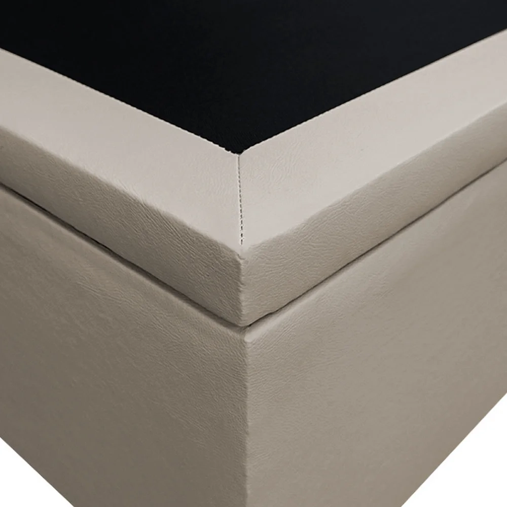 Base Box Baú para Cama Solteiro 88x188cm Liz S05 Sintético Bege - Mpozenato