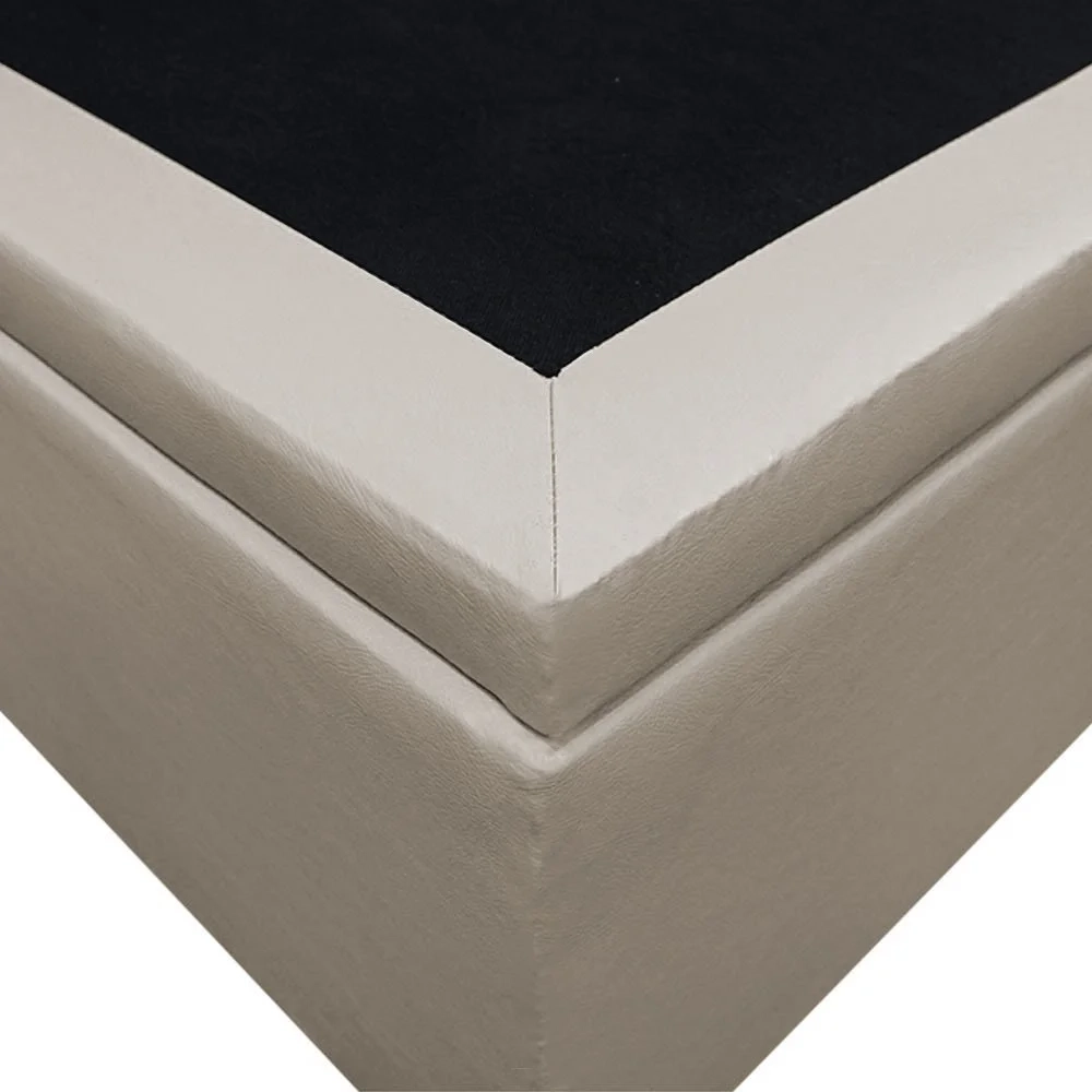 Base Box Baú para Cama Viúva 128x188cm Liz S05 Sintético Bege - Mpozenato