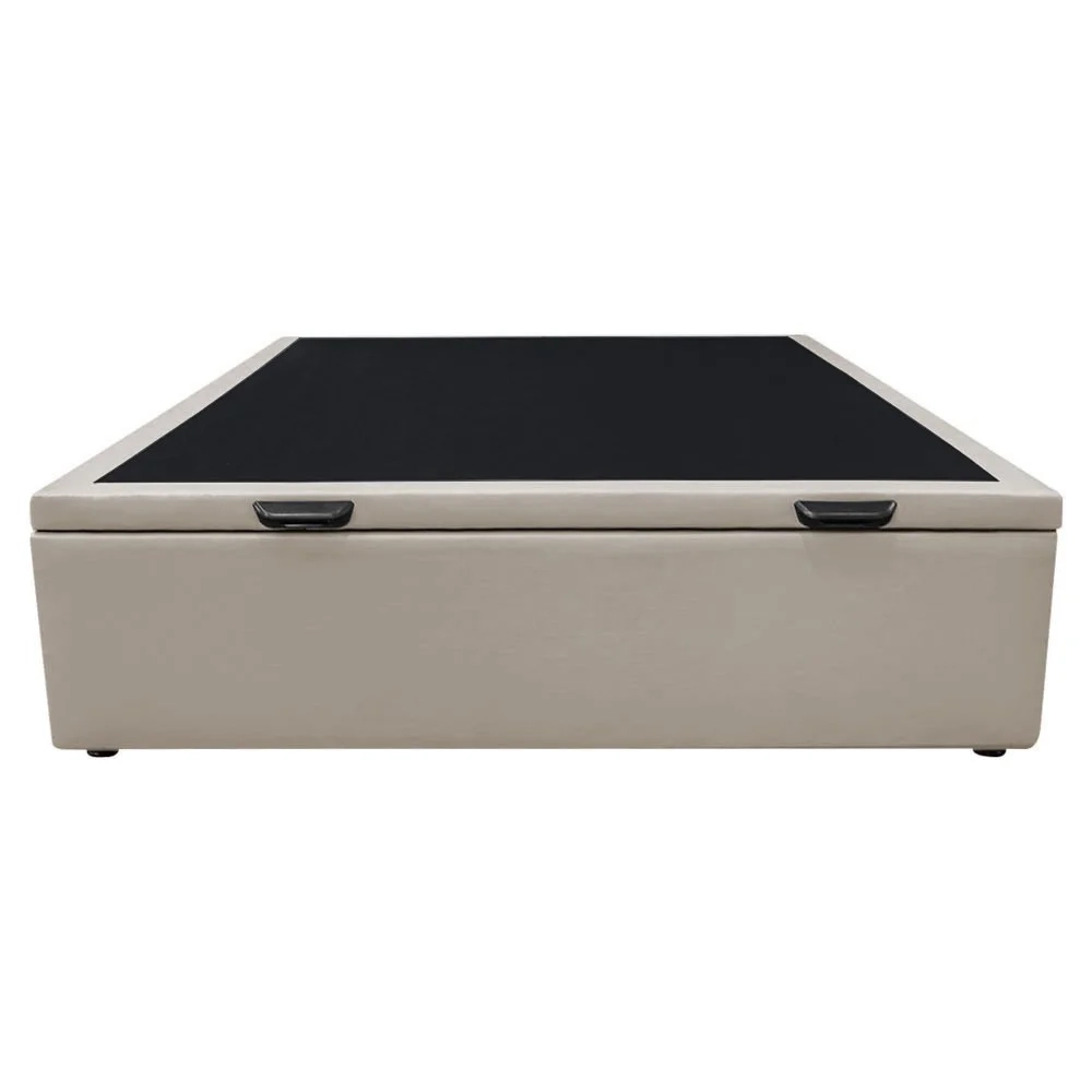 Base Box Baú para Cama Viúva 128x188cm Liz S05 Sintético Bege - Mpozenato