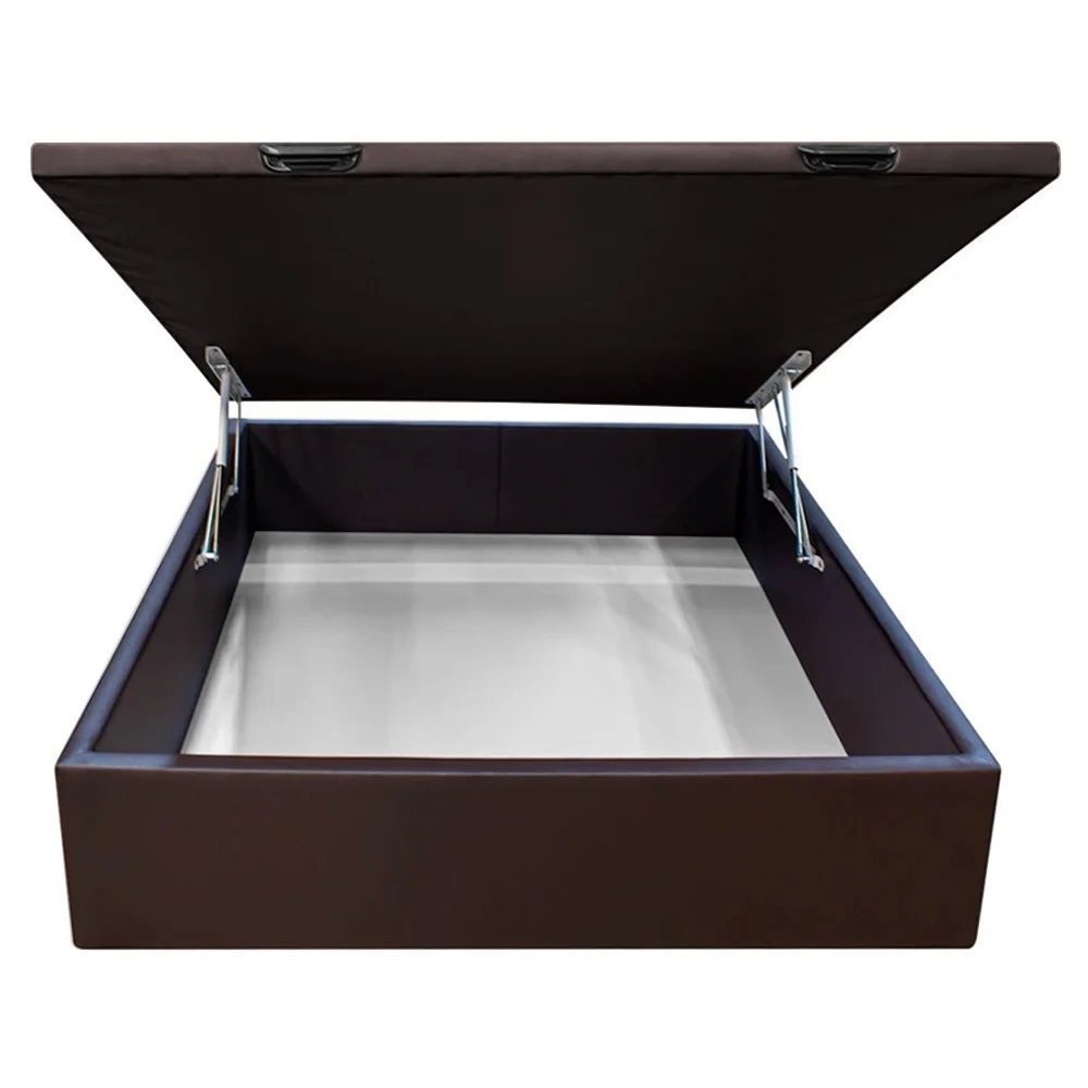 Base Box Baú para Cama Viúva 128x188cm Liz S05 Sintético Marrom - Mpozenato
