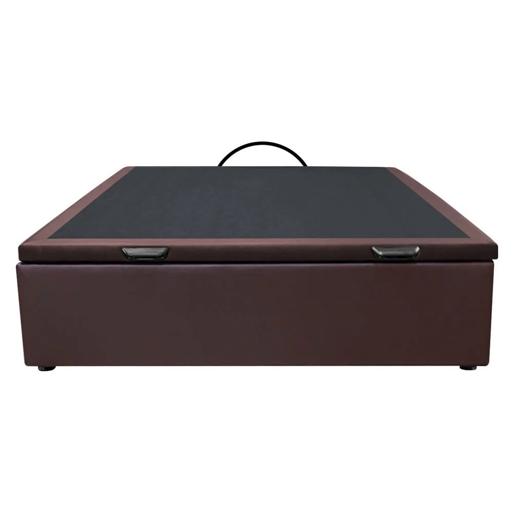 Base Box Baú para Cama Viúva 128x188cm Liz S05 Sintético Marrom - Mpozenato