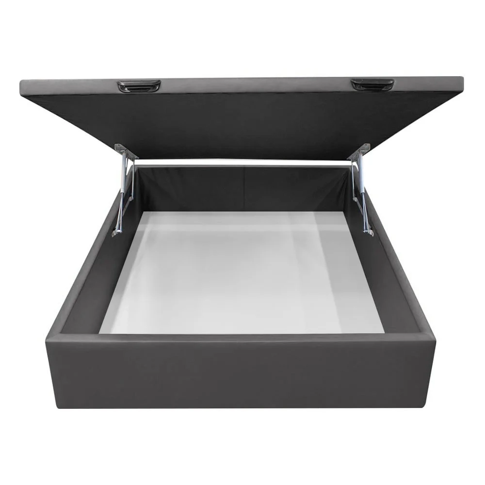 Base Box Baú para Cama Viúva 128x188cm Liz S05 Sintético Cinza - Mpozenato