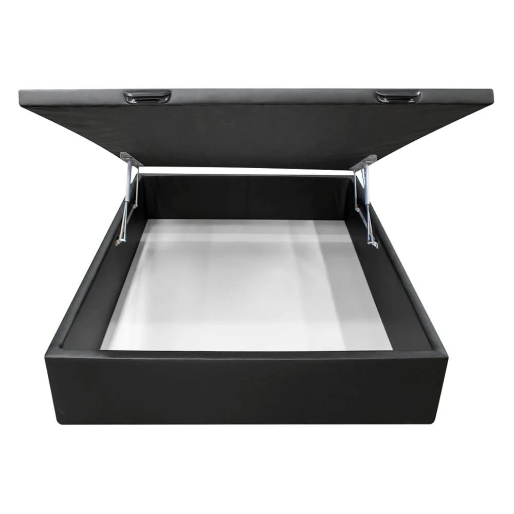 Base Box Baú para Cama Viúva 128x188cm Liz S05 Sintético Preto - Mpozenato