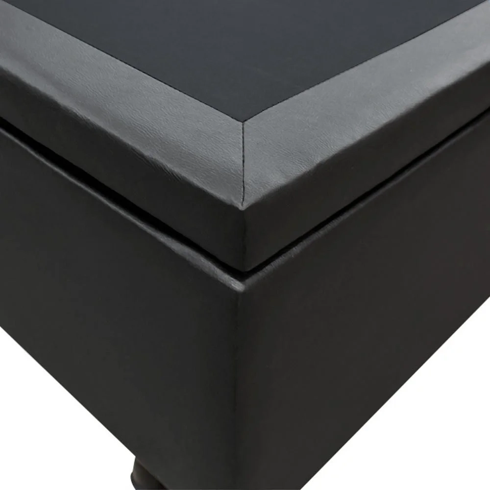 Base Box Baú para Cama Viúva 128x188cm Liz S05 Sintético Preto - Mpozenato
