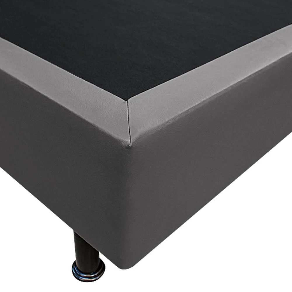 Base Box para Cama Casal 138x188cm Liz S05 Sintético Cinza - Mpozenato
