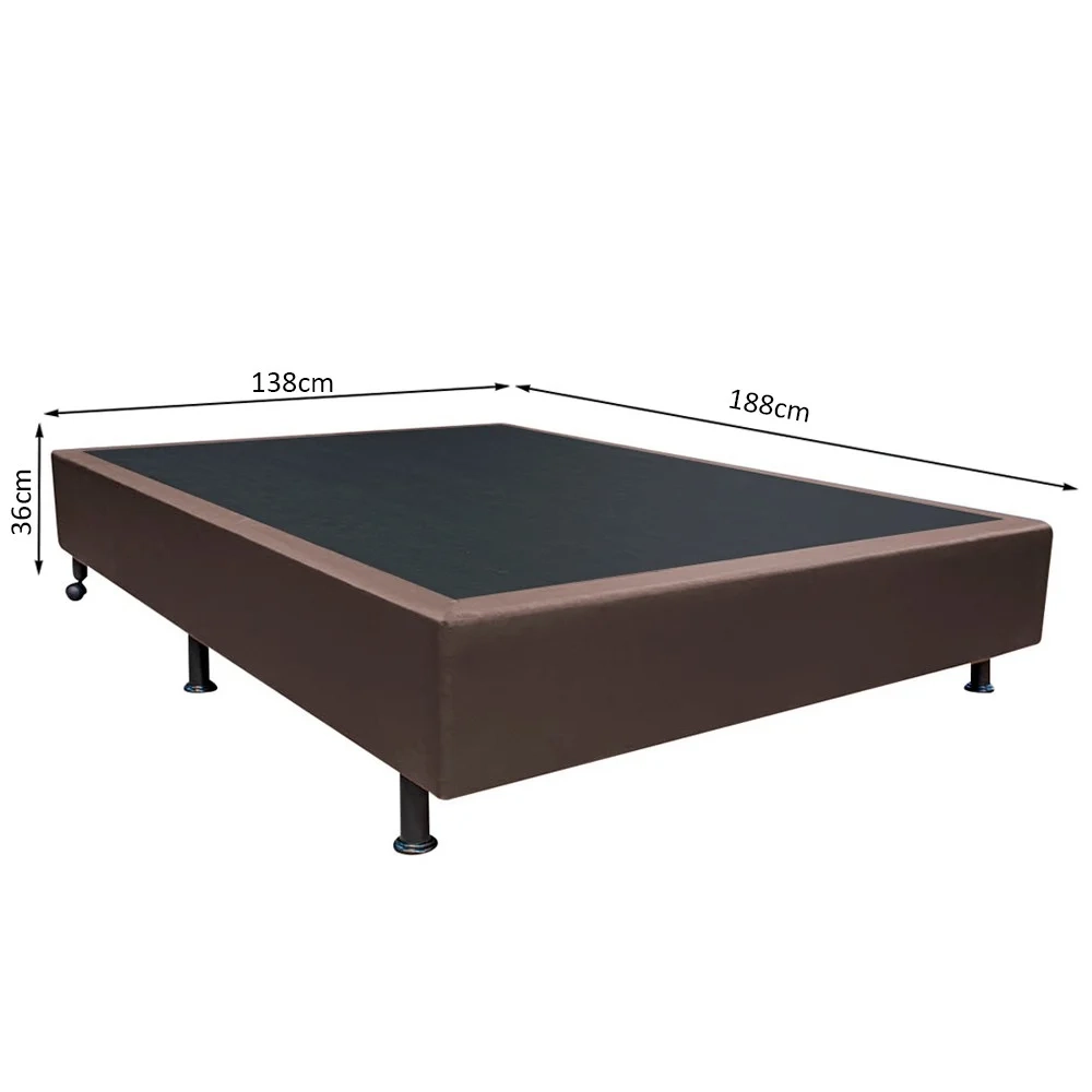 Base Box para Cama Casal 138x188cm Liz S05 Sintético Marrom - Mpozenato