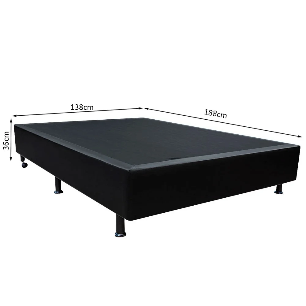 Base Box para Cama Casal 138x188cm Liz S05 Sintético Preto - Mpozenato