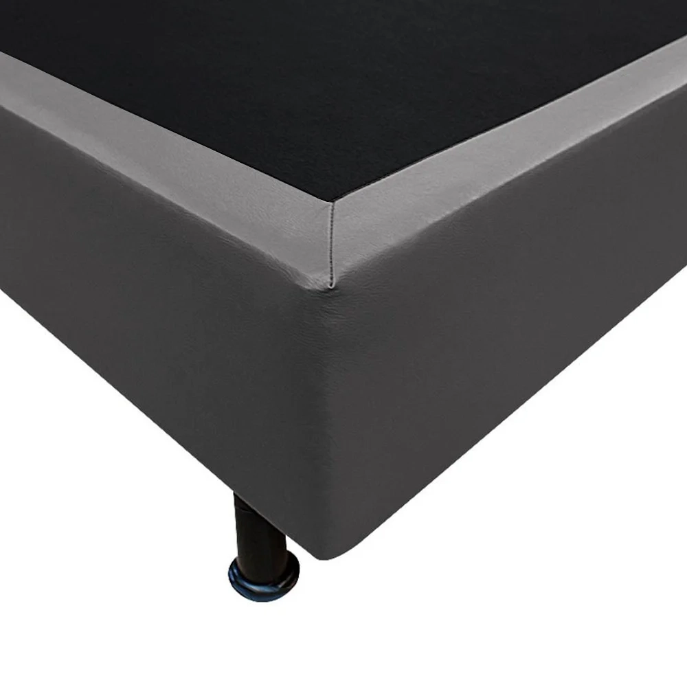 Base Box para Cama Casal King 192x203cm Bipartido Liz S05 Sintético Cinza - Mpozenato