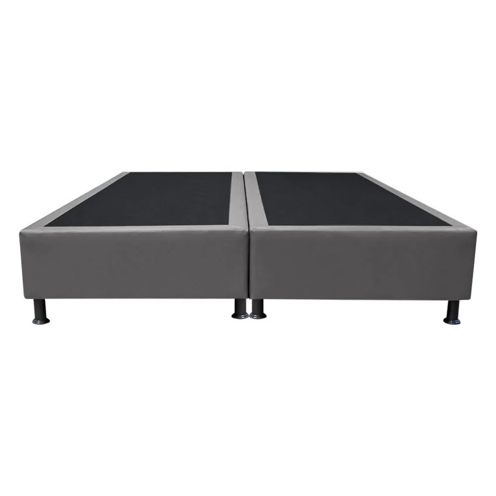 Base Box para Cama Casal King 192x203cm Bipartido Liz S05 Sintético Cinza - Mpozenato