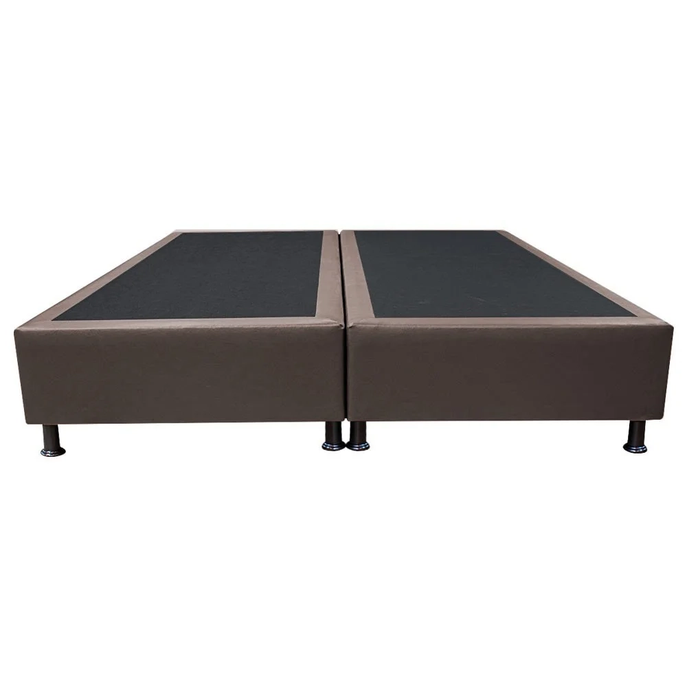 Base Box para Cama Casal King 192x203cm Bipartido Liz S05 Sintético Marrom - Mpozenato