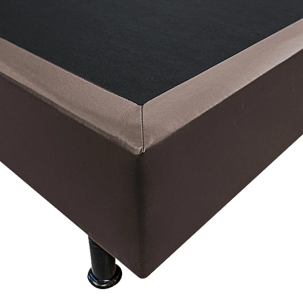 Base Box para Cama Casal King 192x203cm Bipartido Liz S05 Sintético Marrom - Mpozenato