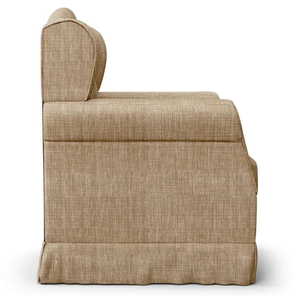 Poltrona de Amamentação Balanço e Puff Lucy Z39 Linho Bege Escuro - Mpozenato