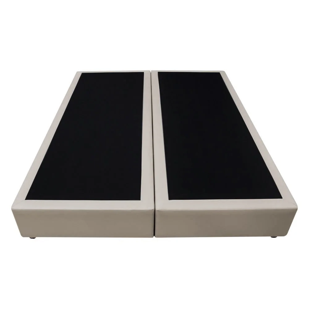 Base Box para Cama Casal Queen 158x198cm Bipartido Liz S05 Sintético Bege - Mpozenato