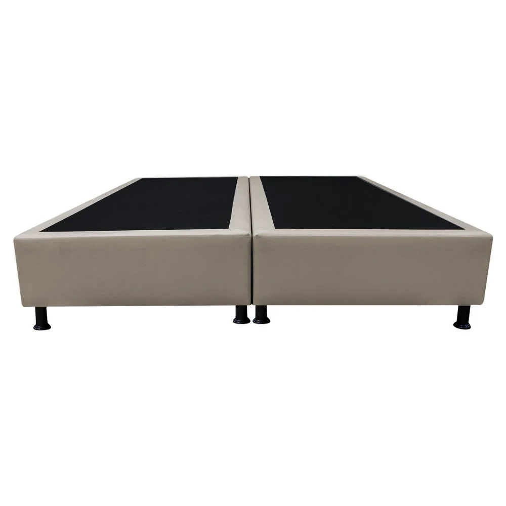 Base Box para Cama Casal Queen 158x198cm Bipartido Liz S05 Sintético Bege - Mpozenato