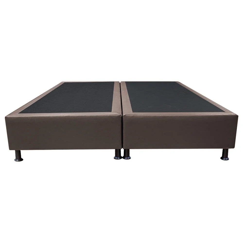 Base Box para Cama Casal Queen 158x198cm Bipartido Liz S05 Sintético Marrom - Mpozenato
