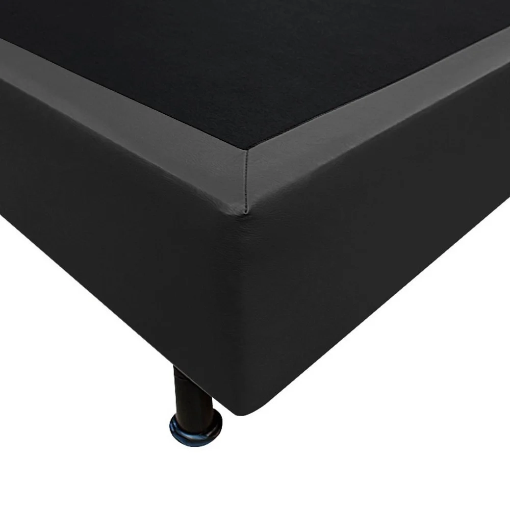 Base Box para Cama Casal Queen 158x198cm Bipartido Liz S05 Sintético Preto - Mpozenato