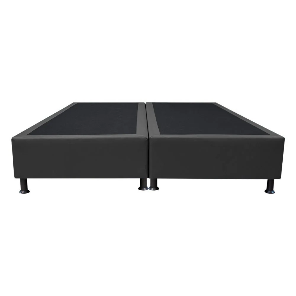 Base Box para Cama Casal Queen 158x198cm Bipartido Liz S05 Sintético Preto - Mpozenato