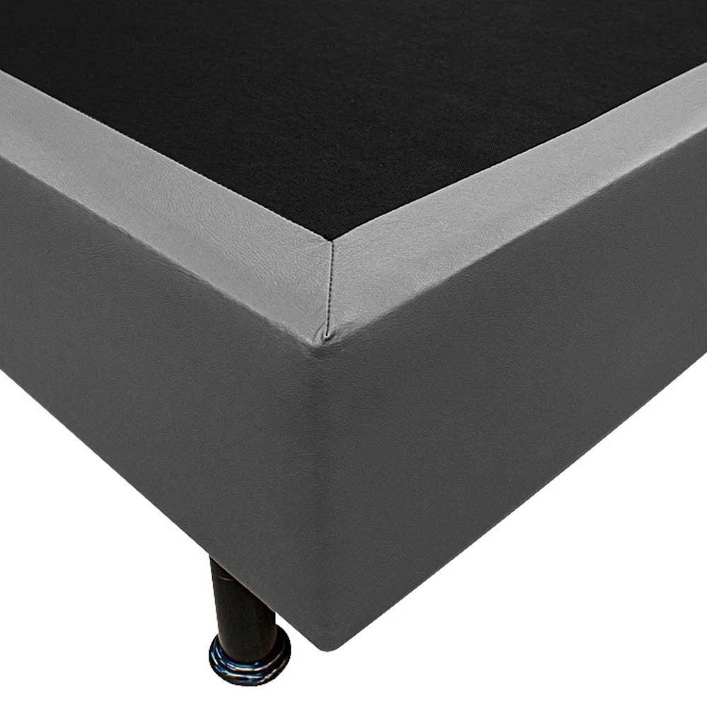 Base Box para Cama Solteiro 88x188cm Liz S05 Sintético Cinza - Mpozenato