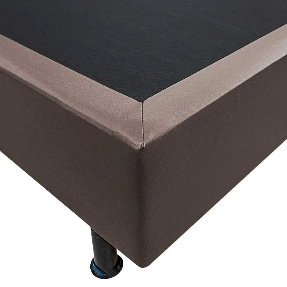 Base Box para Cama Solteiro 88x188cm Liz S05 Sintético Marrom - Mpozenato