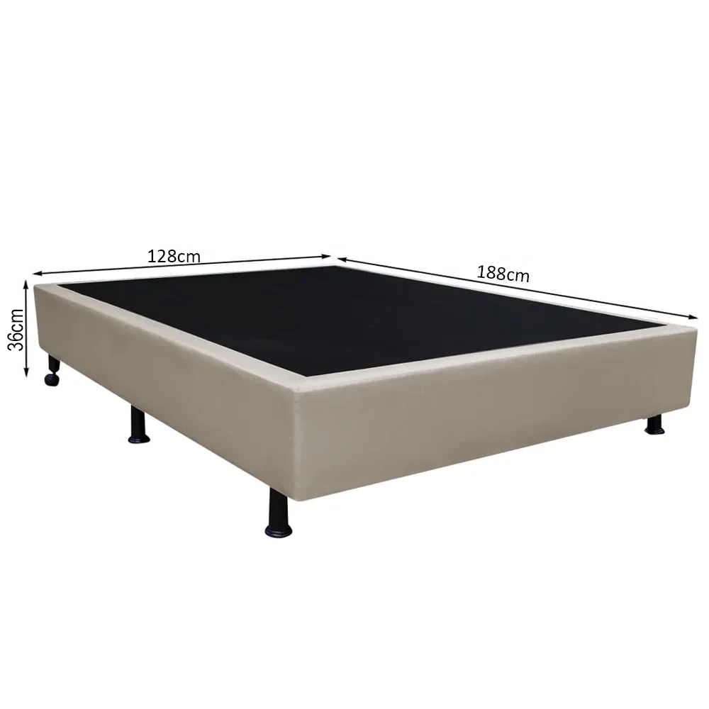 Base Box para Cama Viúva 128x188cm Liz S05 Sintético Bege - Mpozenato