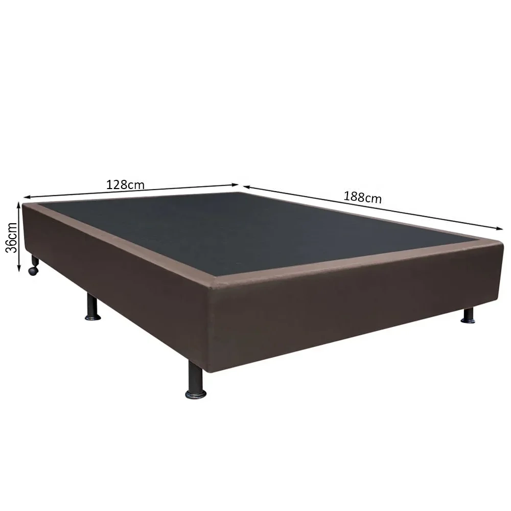Base Box para Cama Viúva 128x188cm Liz S05 Sintético Marrom - Mpozenato