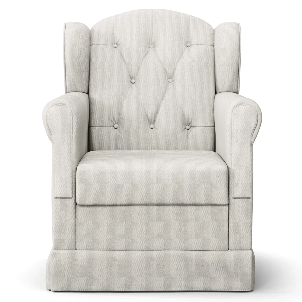 Poltrona de Amamentação Balanço e Puff Lucy Z39 Linho Off White - Mpozenato