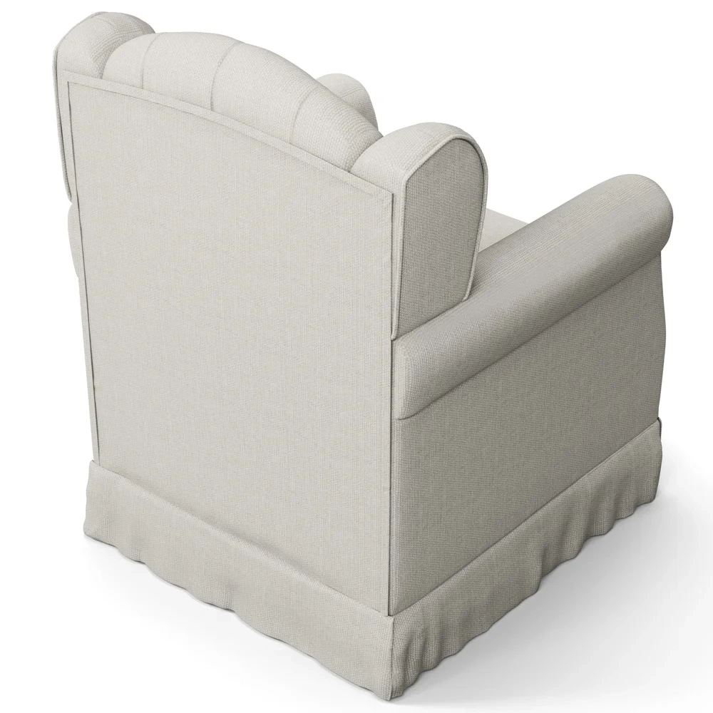 Poltrona de Amamentação Balanço e Puff Lucy Z39 Linho Off White - Mpozenato