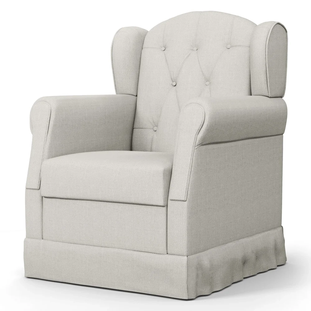 Poltrona de Amamentação Balanço e Puff Lucy Z39 Linho Off White - Mpozenato