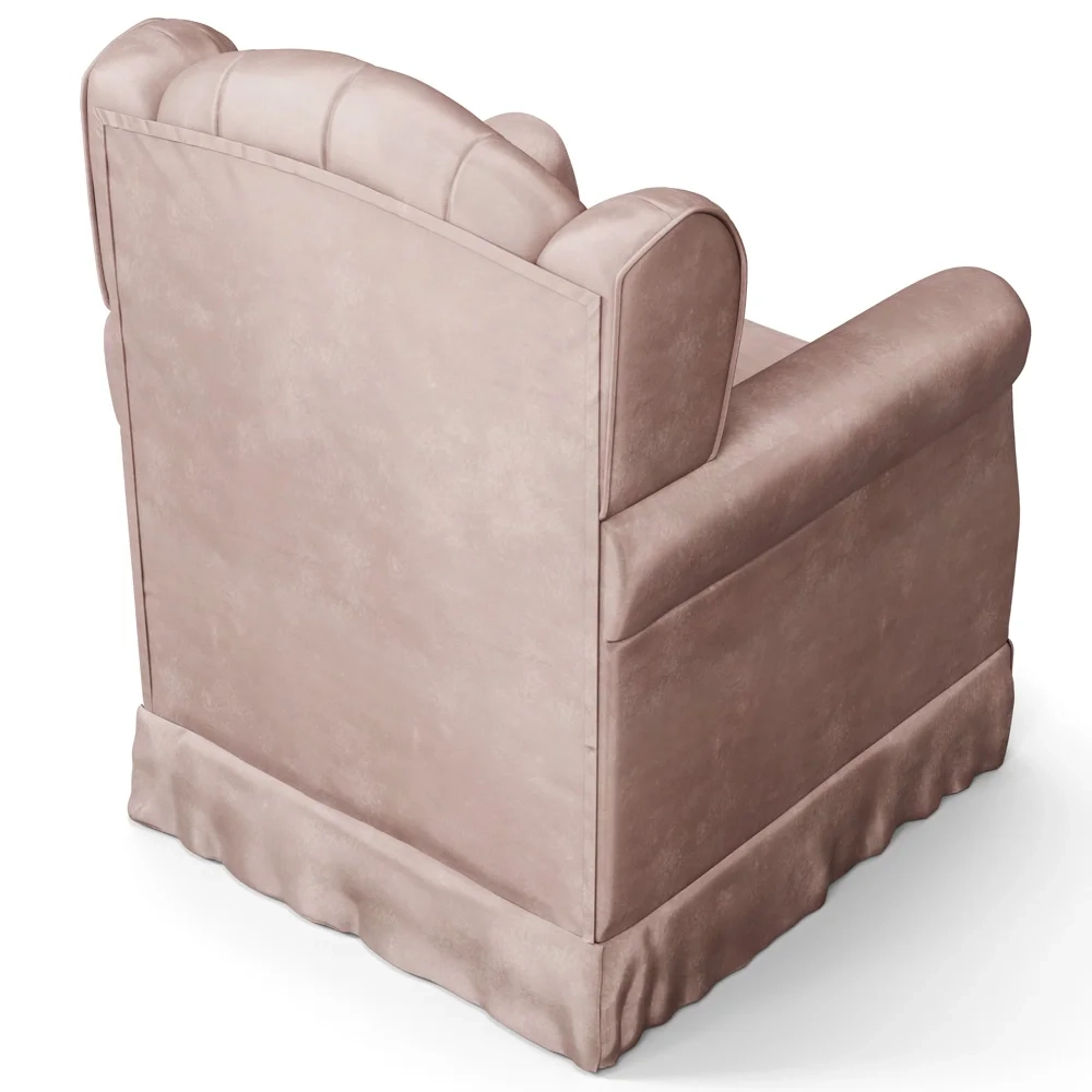 Poltrona de Amamentação Balanço e Puff Lucy Z39 Veludo Rosê - Mpozenato