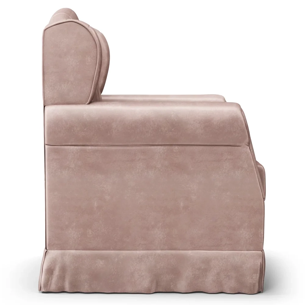 Poltrona de Amamentação Balanço e Puff Lucy Z39 Veludo Rosê - Mpozenato