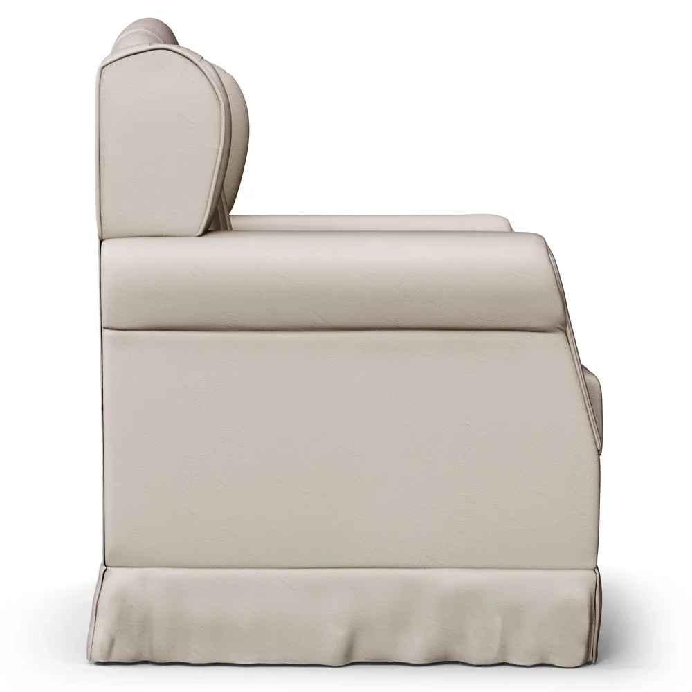 Poltrona de Amamentação Fixa com Puff Lucy Z39 Sintético Bege - Mpozenato