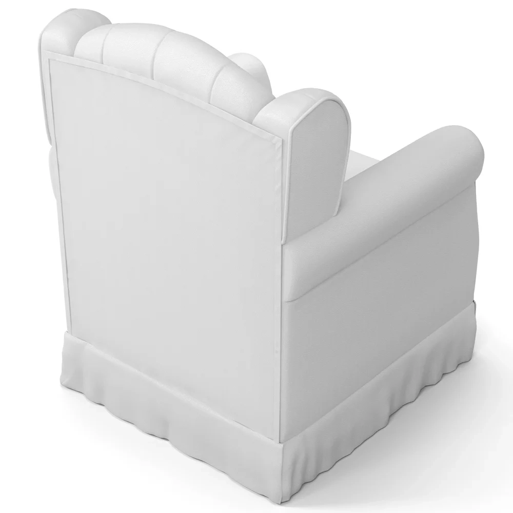 Poltrona de Amamentação Fixa com Puff Lucy Z39 Sintético Branco - Mpozenato