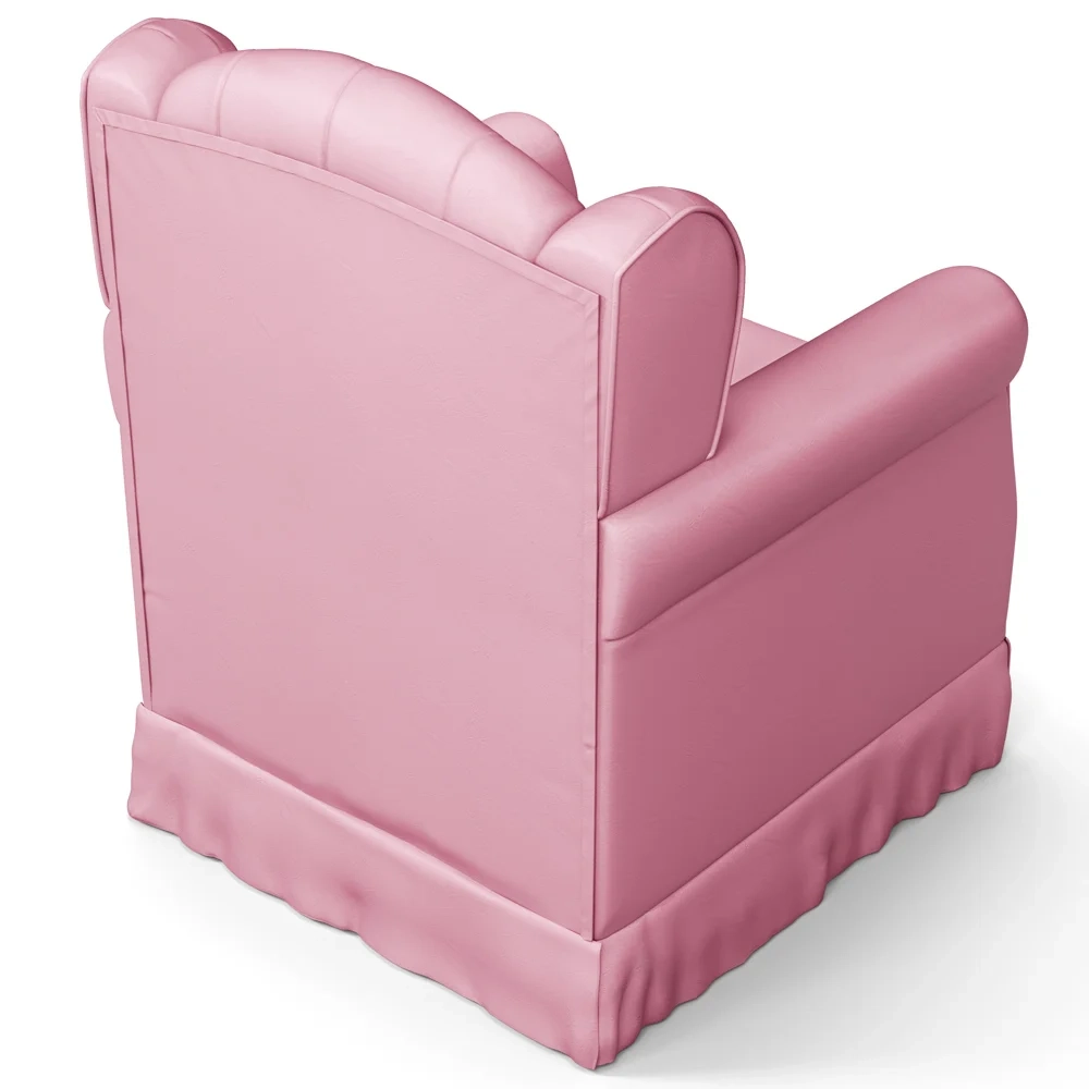 Poltrona de Amamentação Fixa com Puff Lucy Z39 Sintético Rosa - Mpozenato