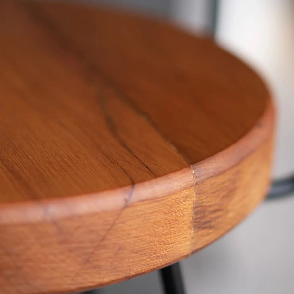 Conjunto Mesa Bistrô Alta e 4 Banquetas Estilo Industrial Aura D09 Peroba - Mpozenato