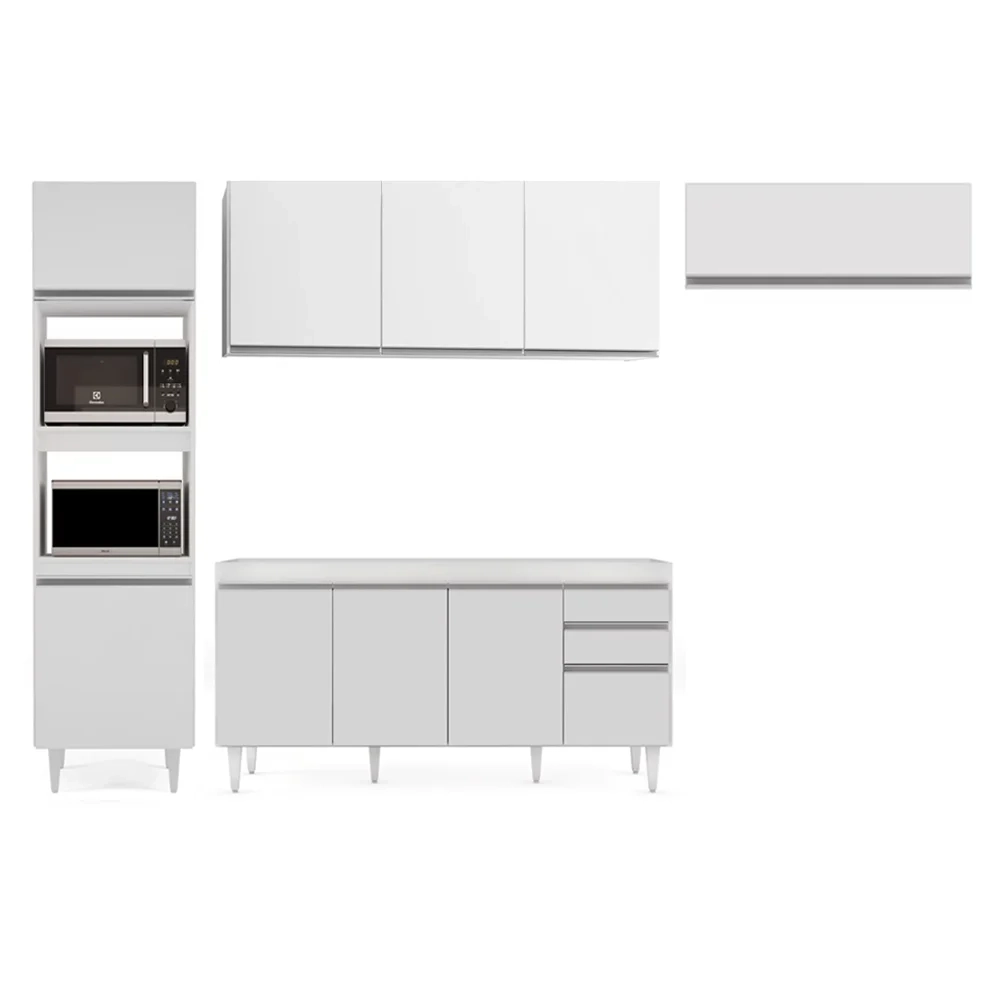 Armário de Cozinha Modulada 4 Peças CP10 Balcão Branco - Lumil