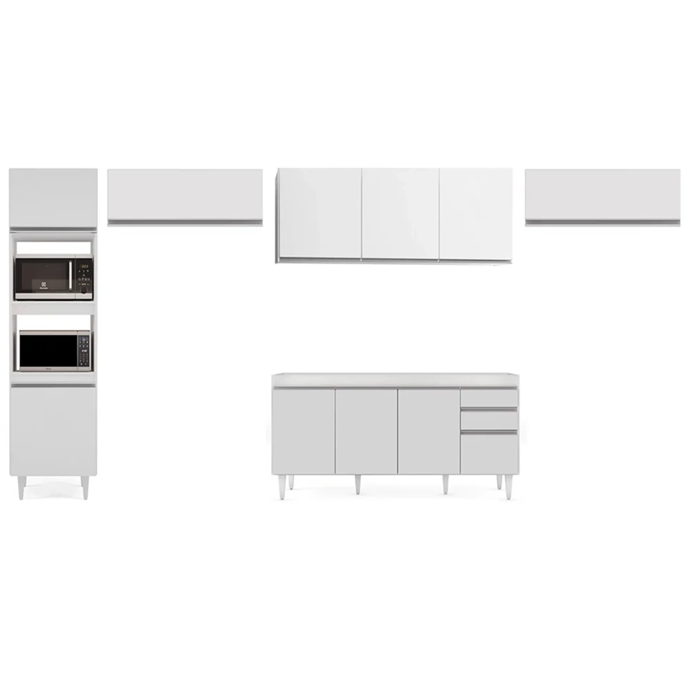 Armário de Cozinha Modulada 5 Peças CP13 Balcão Branco - Lumil