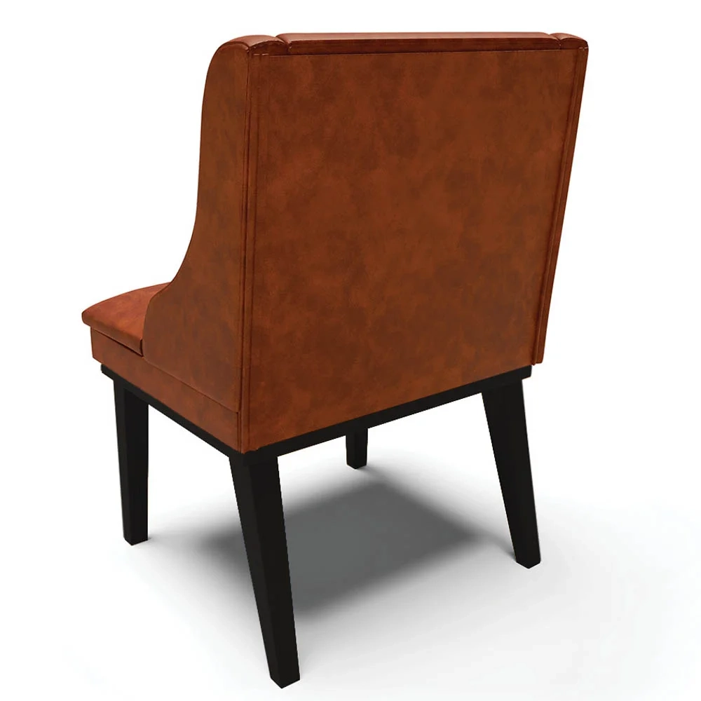 Kit 2 Cadeiras Estofadas Base Fixa de Madeira Preto Lia Sintético Premium Nozes - Ibiza