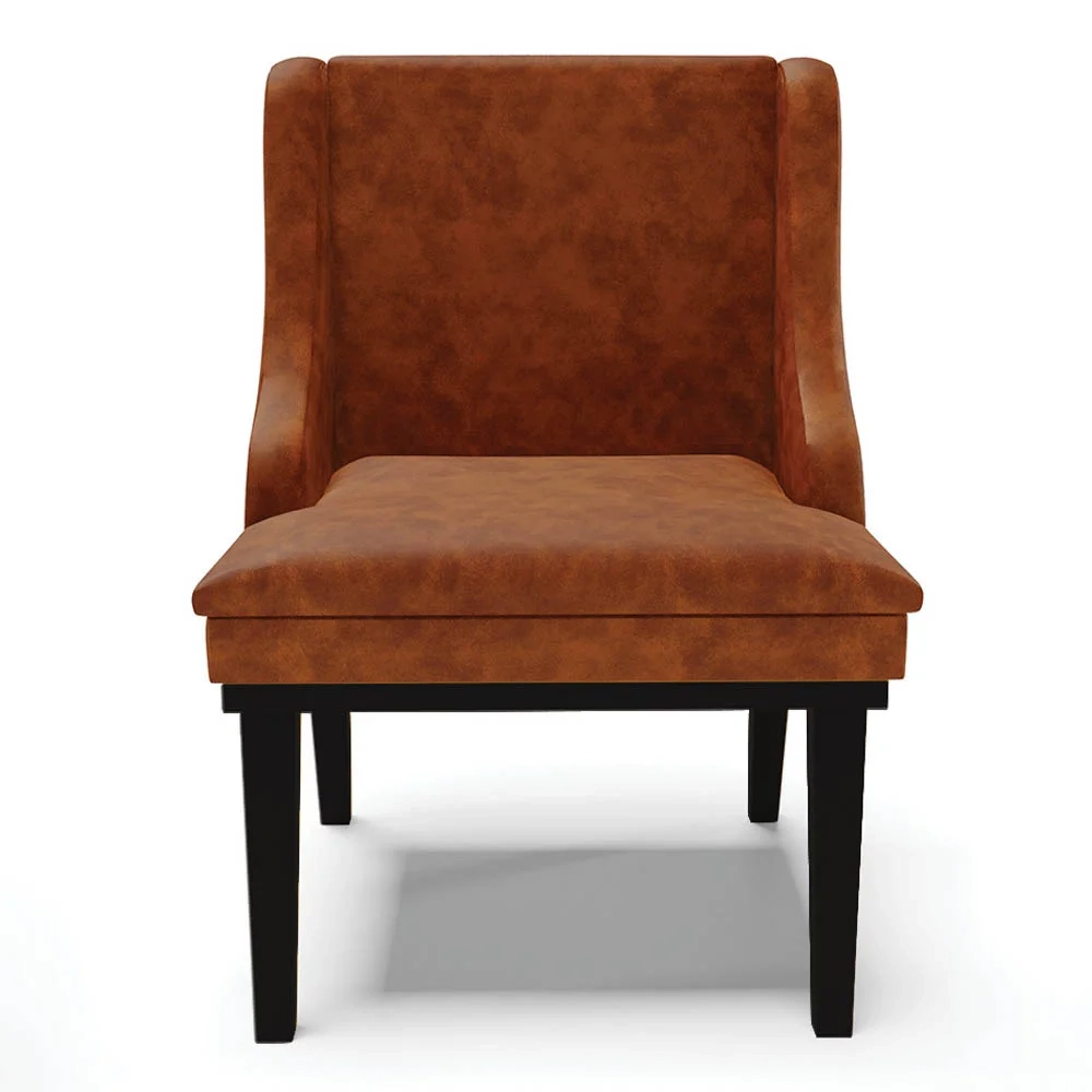 Kit 8 Cadeiras Estofadas Base Fixa de Madeira Preto Lia Sintético Premium Nozes - Ibiza