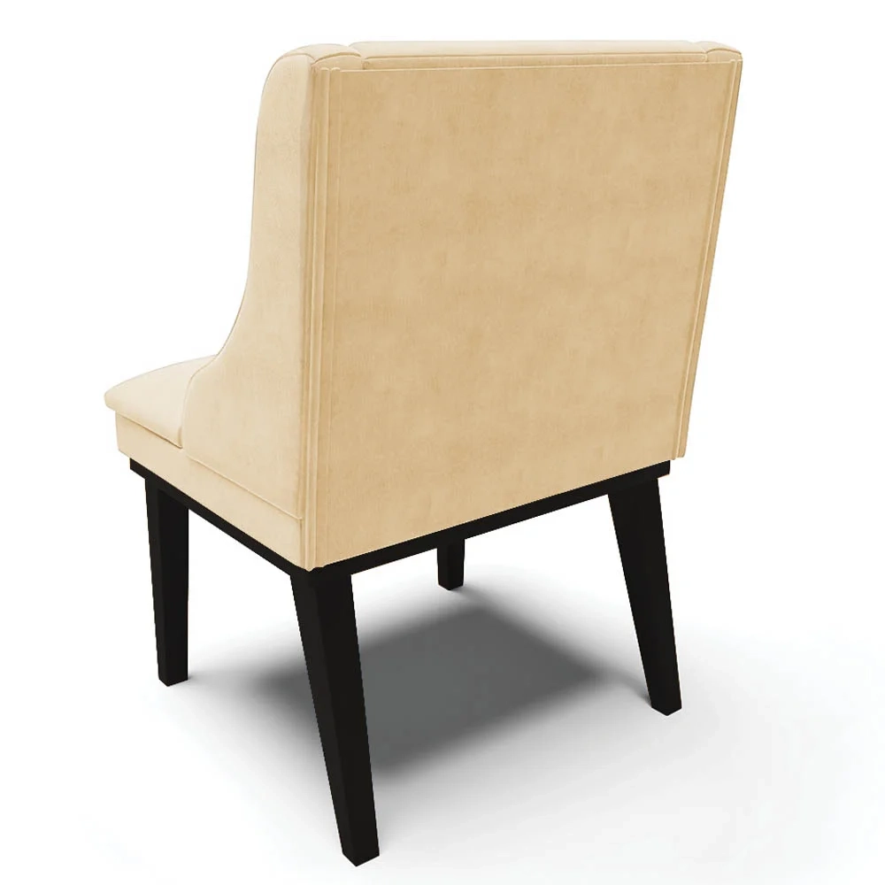 Kit 8 Cadeiras Estofadas para Sala de Jantar Base Fixa de Madeira Preto Lia Suede Bege - Ibiza