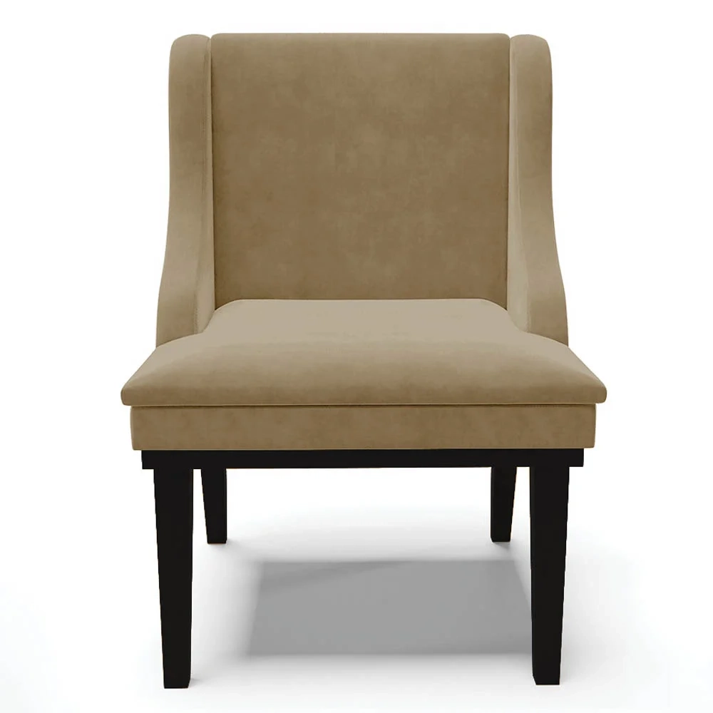 Kit 8 Cadeiras Estofadas para Sala de Jantar Base Fixa de Madeira Preto Lia Suede Marrom RT - Ibiza