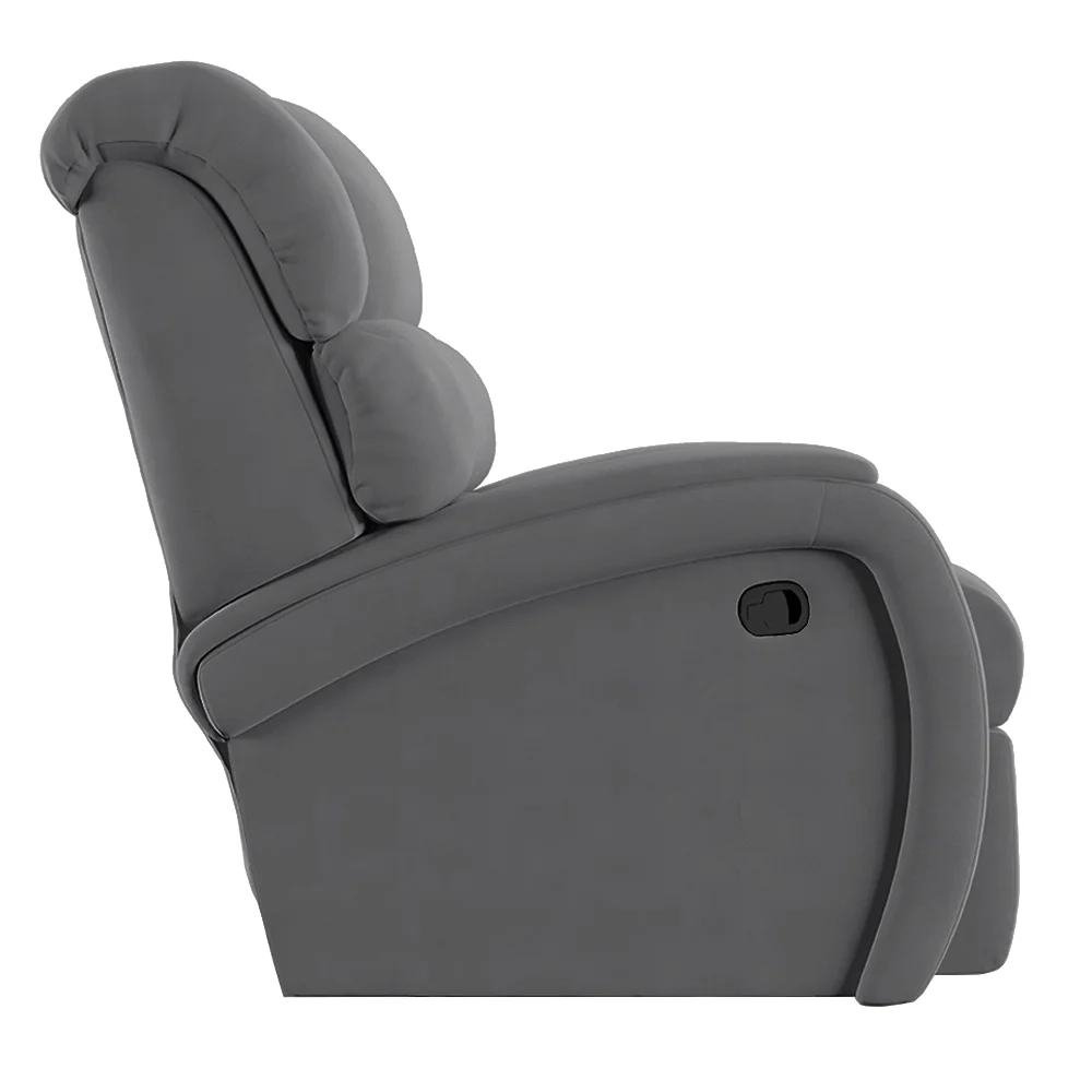 Poltrona do Papai Reclinável Kalie Manual Gatilho FH9 Veludo Cinza - Mpozenato