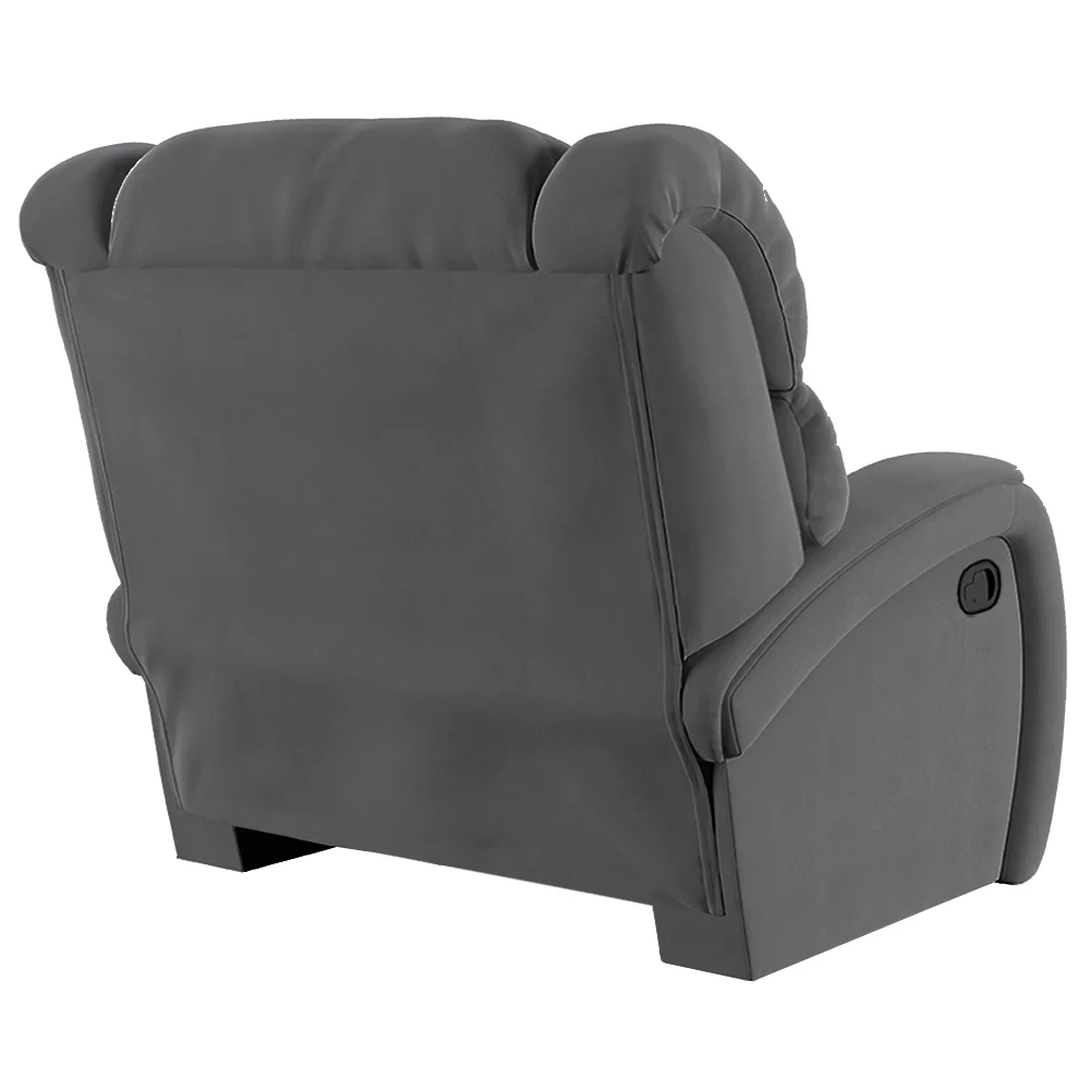 Poltrona do Papai Reclinável Kalie Manual Gatilho FH9 Veludo Cinza - Mpozenato