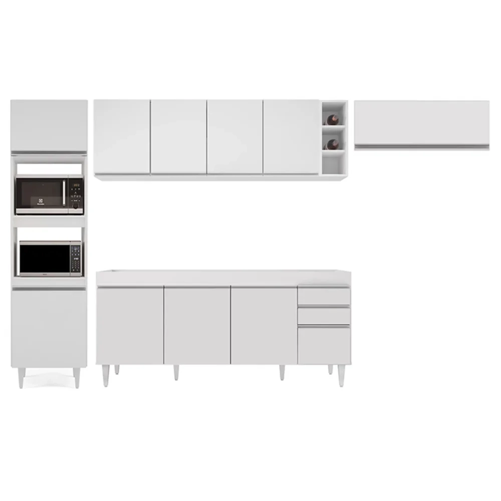 Armário de Cozinha Modulada 5 Peças CP16 Balcão Branco - Lumil