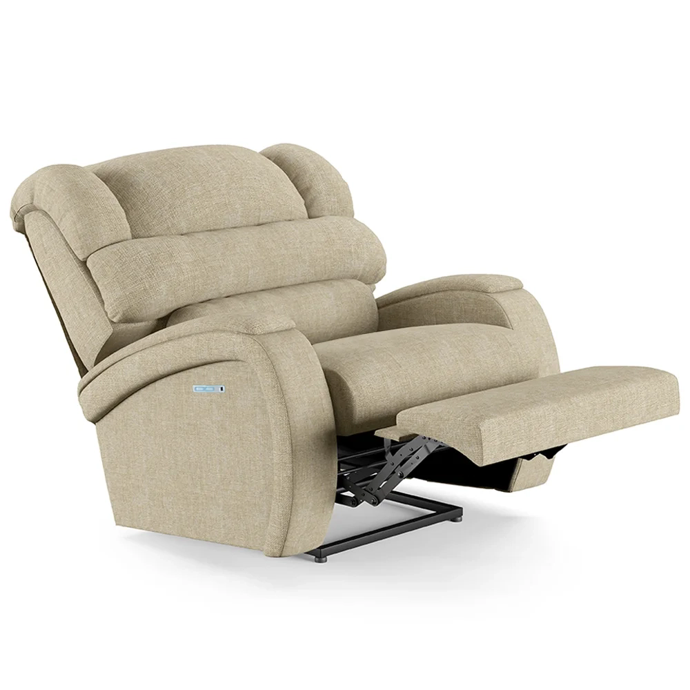 Poltrona do Papai Reclinável Kalie Elétrica Botão LED FH9 Linho Bege - Mpozenato