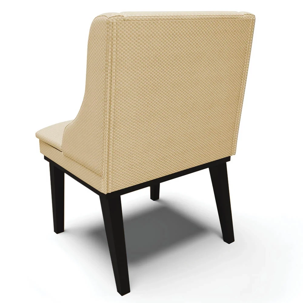 Kit 4 Cadeiras Estofadas para Sala de Jantar Base Fixa de Madeira Preto Lia Veludo Luxo Off White - Ibiza