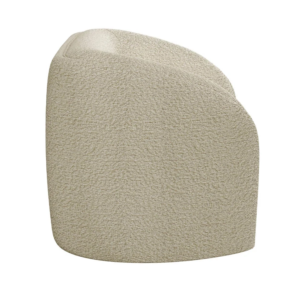 Poltrona Decorativa para Sala 112cm Meris Z32 Boucle Bege - Mpozenato